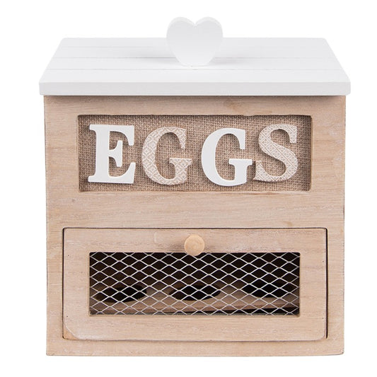 Casetta uova con cuoricino e scritta Eggs