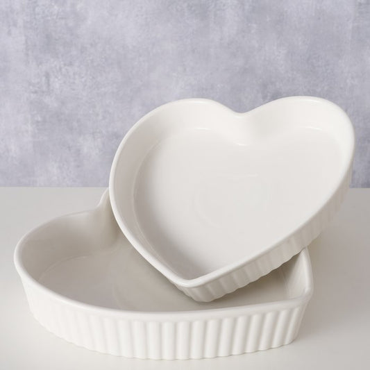 Teglia in ceramica a forma di cuore - 20cm